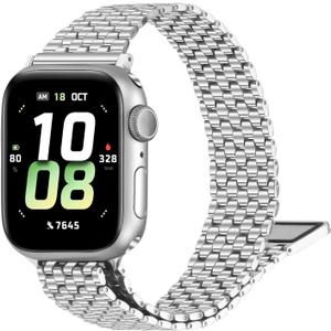 Stainless Steel Compatible with Apple Watch Bands 46MM 45MM 44MM 42MM 41MM 40MM 38MM, Magnetic Slim iWatch Bands For Women Iwatch Series 11 10 9 8 7 6 5 4 3 2 1
