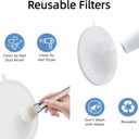 4 Pack Nail Dust Collector Replacement Filter, Compatible with MelodySusie HPro & SProR, Reusable Filters for Nail Dust Vacuum Machine, Round Shape