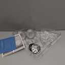 Corner Shower Caddy Suction Cup, Wall Mounted Suction Shower Rack Organizer, No Drilling Shower Shelf, Clear Basket with 4 Movable Hooks, Bathroom Storage Rack (clear, 90 corner)