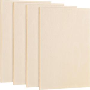 Aodaer 4 Pack Wood Panels 24 x 36 Inch Wooden Panels Canvas Unfinished Craft Wood Boards Panels for Art Crafts Acrylic and Oil Painting Pouring DIY Projects