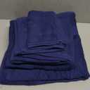 BOUTIQUO 6 Pack Cotton Towel Set, Contains 2 Bath Towels 27x54 inch, 2 Hand Towels 16x24 inch & 2 Wash Coths 12x12 inch, Ideal Everyday use, Ultra Soft Compact & Lightweight - Navy Blue