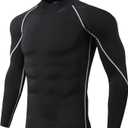 Men's Turtleneck Fitness Long Sleeves, Turtle Neck Compression Shirts for Men, Compression Long Sleeve Men. Size XL