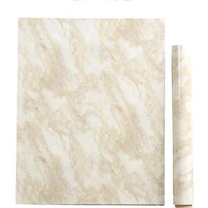 PoetryHome Removable Vinyl Beige Marble Contact Paper for Countertop Table Backsplash Self Adhesive Waterproof Marble Wallpaper Roll 15.7x117 Inches