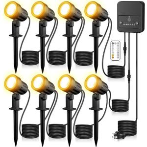 ZZXX LED Landscape Lighting Kit,120V Landscape Lights with Photocell Sensor, 2700K-6500K IP66 Waterproof Spotlights Outdoor with Remote Control for Yard House Garden Pathway Tree (8 Pack)