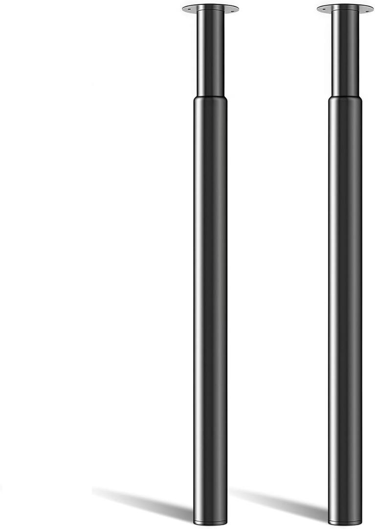 Adjustable Metal Table Leg, Desk Legs 28-43 inch, 2 Pcs Folding Office Table Legs Kitchen Furniture Worktop Support Legs Black