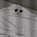 Unisex Boys and Girls Ghost Costume,Halloween Fancy Dress,White Boo Ghost Cloak Cape Cosplay Costume Halloween Costume