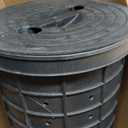 Sump Pump Basin with Lid Holds 10 Gallons 15" Tall Heavy-Duty Perforated Sump Pump Bucket With 40 Drilled Holes for Drainage in Crawl Spaces, Yards, Patios & Driveways