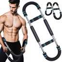 Twister Arm Trainer, 60-100lb Adjustable Chest & Arm Workout Tool, Compact Twister Arm Strengthener, Portable Power Twister Bar with Snap - Together Detachable Design for Fitness Anywhere(Blue)