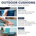 Arden Outdoor Cushion Pillow Back, 23 x 17, Rain-Proof, Fade Resistant Sapphire Blue Leala