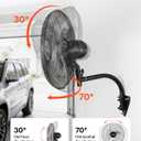 VEVOR Wall Mount Fan, 18 in Wall Mounted Hanging Fan Oscillating, 3-Speed, Long Airflow Distance, Adjustable Rotation Angle, Mechanical Powerful for Industry, Commercial, Garage, Workshop, Gym, Black