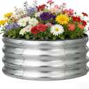 VSGDISTL Galvanized Raised Garden Bed Kit Outdoor,2x2x1ft Round Metal Garden Planter Raised Beds for Vegetables Flowers Herb