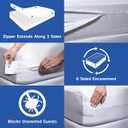 Twin Extra Long (XL) Mattress Protector Zippered Bed Bug Waterproof Encasement Hypoallergenic Premium Quality Cover Protects Against Dust Allergies White