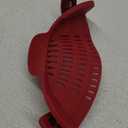 Kitchen Gizmo Snap N Strain Silicone Pot Strainer - Adjustable Clip-On Pasta Strainer for Pots, Pans, and Bowls - Large Red Kitchen Colander