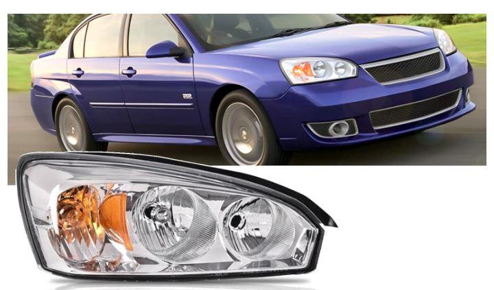 A&P For 2004-2007 Chevy Malibu, 08 Chevy Malibu Classic Headlights Headlamp Assembly Replacement Driver and Passenger Side, Chrome