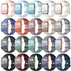 Knossen 20 Pack Compatible with Apple Watch Bands 45mm 44mm for Women Men, Waterproof Silicone Sport Band Straps for iWatch Bands Series 1110 9 8 7 6 5 4 3 SE Ultra/Ultra 2/Ultra 3
