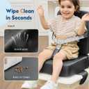 HOMEAL Booster Seat for Kitchen Chair - Toddler Booster Seat for Dining Table - Dining Seat with Adjustable Straps - Non-Slip Base & Breathable Fabric - Dark Gray