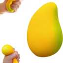 Gold Mango Squishy, Fast Rebound Fidget Stress Relief Realistic Fruit Squeeze Toy, Anxiety Sensory Stress Squishy Hand Toys, Soft Simulation Fruit Stress Relief Balls, Calming Adults Fidget Toys