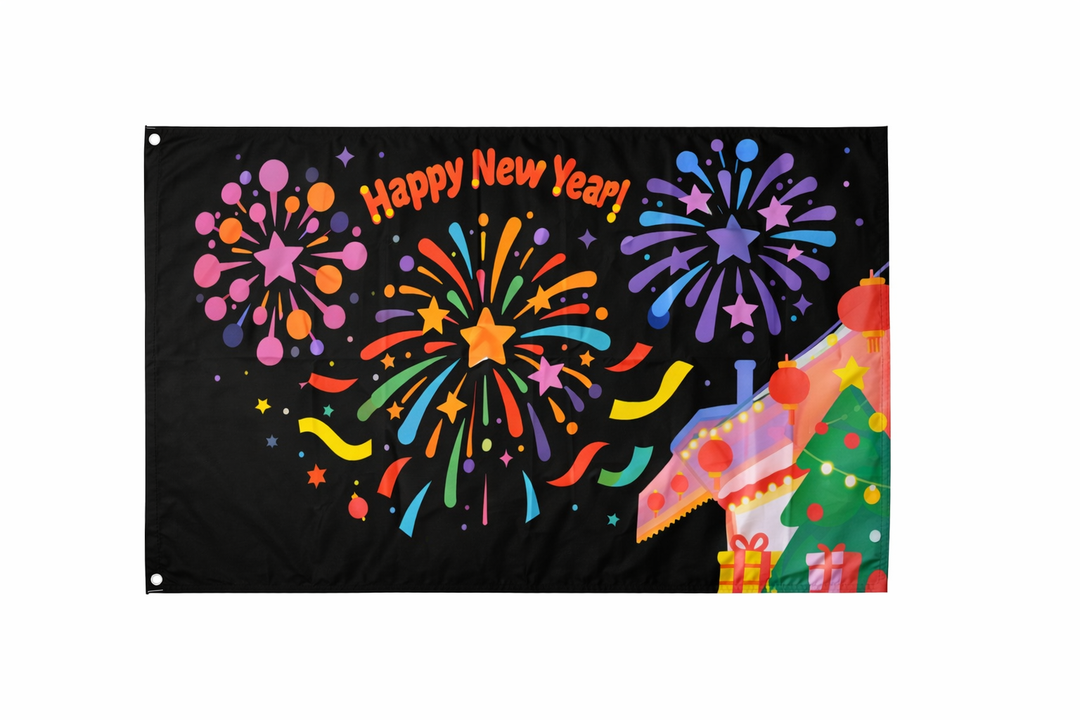 Flag Happy New Year Size 3x5 ft