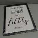 Sorbrozo Funny Bathroom Wall Art Decorative Statement Toilet Sign Toilet Decoration Small Black Frame Canvas Art For Kids Toilet 11x14 in