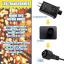 12V 12W Low Voltage Transformer with Extension Cord Class 2 Power Supply Replacement Yard Inflatable Adapter Model RH-120V1000U4-1 Waterproof Ip44 US Plug for Christmas String Light Decorations
