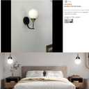 1-Light Bathroom Wall Sconce Light,Black and Gold Vanity Lighting with White Milk Globe Glass Shade, Vintage Wall Light Fixture Wall Lamp Wall Mount Light for Bedroom Hallway