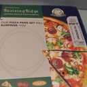 Pizza Pan - 14 Inch Nonstick Pizza Pan for Oven with Widen Handles for Cooking, Baking, and Grilling - Durable, Even Heating, Long-Lasting Kitchen Cookware (1, Black)