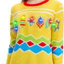 MGparty Ugly Christmas Sweater for Women 2025 Christmas Cute Light Up Sweaters Holiday Party Novelty Funny Pullover (Medium, Yellow)