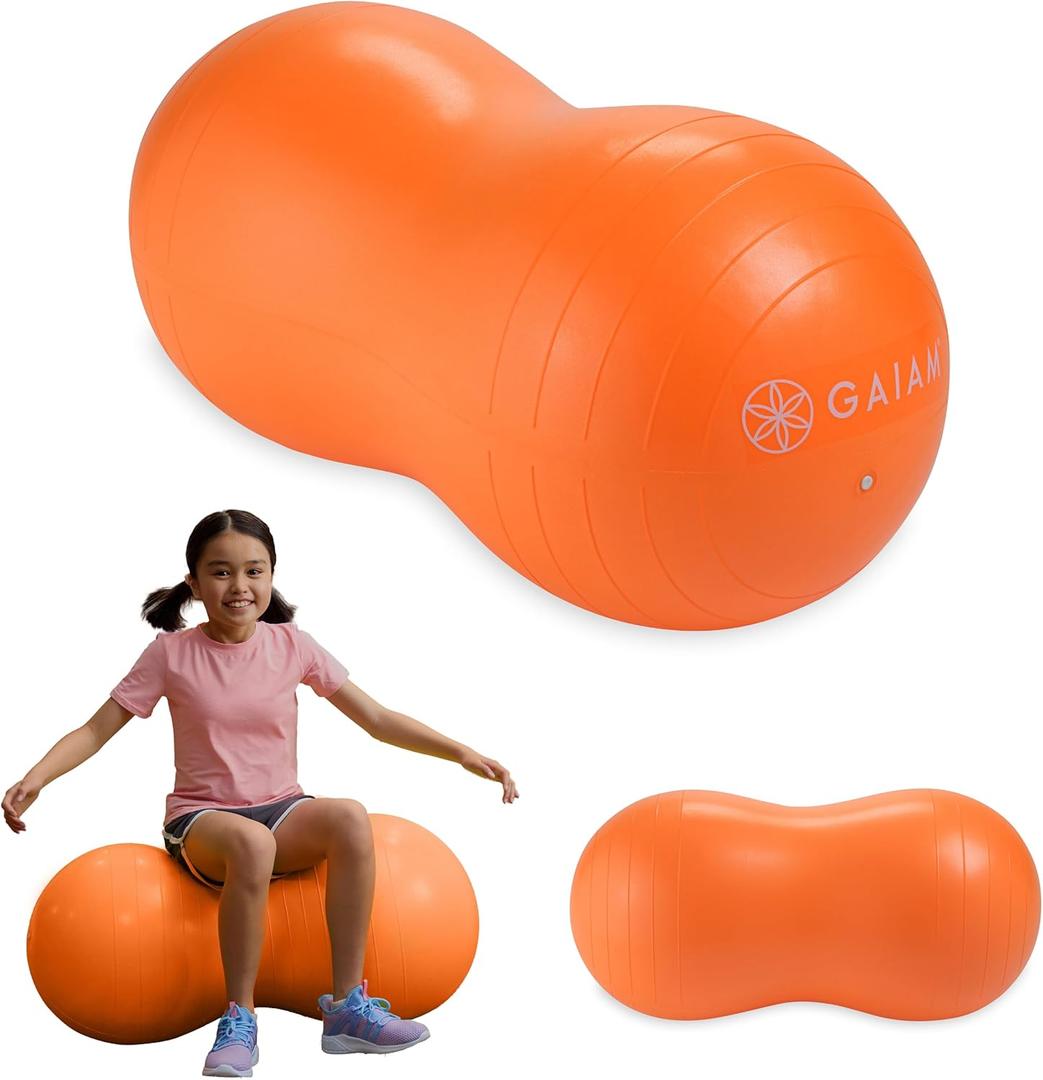 Active Seat Peanut Shaped Bounce Desk Chair, Exercise Yoga Balance Sitting Ball, Flexible Seating, Wiggle Seat for Boys and Girls (Orange)