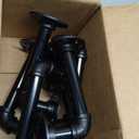 Janyang Industrial Pipe Shelf Brackets for 8 10 12 14 inches Board, Iron L Pipe Floating Shelves, Heavy Duty Metal Shelving Brackets - 6 Pack Black