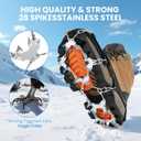 Crampons for Shoes with 28 Stainless Steel Spikes, Anti Slip Crampons for Hiking Boots Women Men, Ice Cleats Traction Snow Grips for Hiking Jogging Fishing Walking Climbing Mountaineering