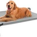 Veehoo Original Outdoor Elevated Dog Bed, Cooling Raised Dog Cot for Large Dogs, Portable Standing Pet Hammock Platform with Washable Breathable Mesh, No-Slip Feet, Large, Grey, CWC2201 (43.7"L x 30.3"W x 9.4"Th)