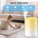 URPOWER 300ml Essential Oil Diffuser: Ultrasonic Aromatherapy Diffuser Quiet Auto Shut-Off, 4 Timer Settings(1H 3H 6H ON) & 7-Color Night Light Humidifier for Yoga Bedroom Living Room Office