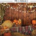 2 x WOLADA Fall Autumn Photo Backdrop for Photography Fall Backdrops for Photoshoot Wooden Board Haystack Pumpkin Background 7x5FT 12480