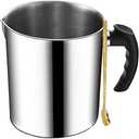Phinicco Candle Making Pouring Pot, 44oz 1.3L Wax Melting Pot and Spoon 304 Stainless Steel Candle Making Pitcher Heat-Resistant Handle Dripless Pouring Spout Design
