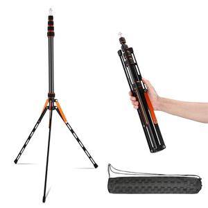 Soopho Portable Photography Light Stand Adjustable 7ft Aluminum Light Tripod Stand with 180° Reversible Leg Reversible Portable Studio Lighting Tripod ，Maximum Height 86.5“/220cm for Flsah Softboxes