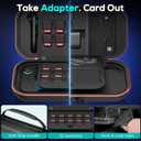 Auarte [Charge inside] Carrying Case for Nintendo Switch 2 2025 / Switch OLED / Switch with Adapter and for Joy Cons Storage, Travel Case for Switch 2 Console with 22 Game Card Storage (Carbon Black)