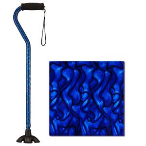 Nova Joy Designer Offset Quad Cane for Seniors - Unisex Adjustable Lightweight Walking Aid with Foam Handle, Wrist Strap and Anti-Rattle Lock - Essential Mobility Support - Blue Rain, 1 Count, 
Extended Length	39 inches