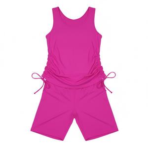 B2prity Tankini Swimsuits for Women Tummy Control Two Piece Bathing Suit Tank Top with Shorts Side Tie Swimwear L