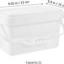 Luxshiny Paint Bucket with Lid 2 Gallon Square Container Large Capacity White Plastic Storage Bucket with Handle Wide Mouth for Easy Pouring Sealed Cover for Home Paint and Chemical Storage