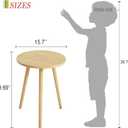 AWASEN Side Table Round, Small Accent Table Nightstand Modern End Table for Living Room Bedroom Office Small Spaces, 15.7''D x 19.69''H(Natural Walnut)