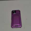 SSLOTSCASE for iPhone 16 Pro Max Case with Credit Card Holder & Stand & Slide Lens Cover & Kickstand, Stylish Sturdy TPU Soft Silicone Edge Protective Phone Case for iPhone 16 Pro Max 6.9", Purple