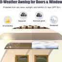 32x48 Window Door Awning Exterior,Polycarbonate Outdoor Overhang Canopy Shelter,UPF 50+ UV Rain Snow Sun Protection,Spliced Overdoor Awnings for Outside,Porch,Patio,Deck or House Entrance