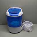 Mini Spin Dryer Portable Washing Machine Rotary Timer Controller Compact Laundry for Home Apartment RV, White/Blue