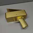 Sopu Make it Rain Money Gun Paper Playing Spary Money Toy Gun, Prop Money Gun Cash Gun Toy Party Supplies (Metallic Gold)