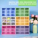 Amyhill 6 Pcs Mini Drawer Organizer Small Organizer with 9 Drawers Plastic Desktop Craft Storage Box for Office Home Room Jewelry Cosmetics Collection(Multicolored)