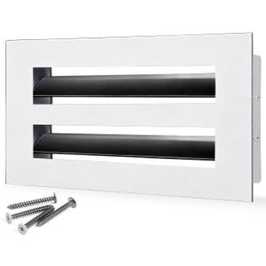 10x4 Modern AC Vent Cover  Decorative Air Vent Register Grille, Linear Slot Diffuser, Adjustable Airflow, Quiet Operation, HVAC Vent Cover for Ceiling, Wall & Floor, White Aluminum Alloy