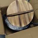 Carbon Steel Wok Pan, 9.5" Woks & Stir-Fry Pans with Wooden Lid Cookwares, Nonstick Wok Flat Bottom Small Handmade Chinese Wok For for All Stoves