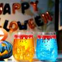 Maxcheck 6 Pack 18 oz Halloween Stemless Wine Glasses Halloween Wine Glass Set Clear Drinking Tumbler for Homes and Bars for Party Gift(Bloody)