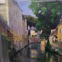 Aureliano De Beruete The River Isole Quimperle Large Art Print Poster Wall Decor Premium Mural (Unframed Paper 18X24)