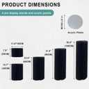Jueraori Cylinder Stands for Party, 5 PCS Round Display Pedestal Stand, Foldable Cardboard Columns Cylinder Tables for Birthday Wedding Holiday Parties Decor (Black)